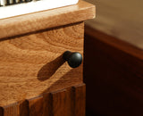 Poland Solid Wood Bedside Table One Door Natural Oak Finish