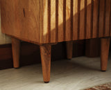 Poland Solid Wood Bedside Table One Door Natural Oak Finish