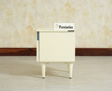 Poland Solid Wood Bedside Table One Door Frosty White