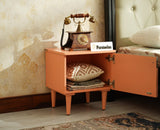 Poland Solid Wood Bedside Table One Door Coral Peach