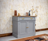 Porto Wooden Two door and One Drawer Sideboard Cabinet - Tv Cabinet - Furniselan Cool-Grey