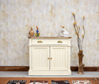 Porto Wooden Two door and One Drawer Sideboard Cabinet - Tv Cabinet - Furniselan Frosty-White