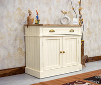 Porto Wooden Two door and One Drawer Sideboard Cabinet - Tv Cabinet - Furniselan Frosty-White