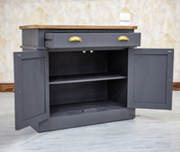 Porto Wooden Two door and One Drawer Sideboard Cabinet - Tv Cabinet - Furniselan Slate-Grey