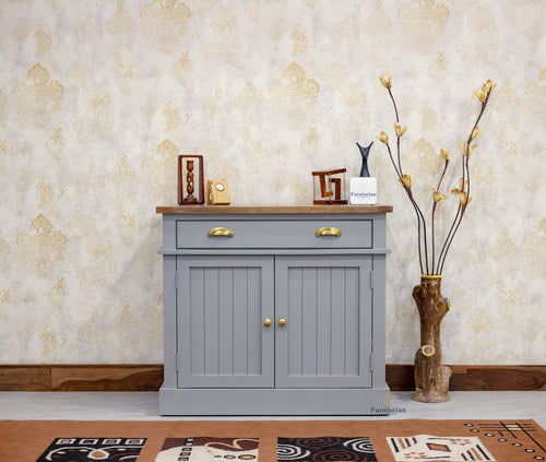 Porto Wooden Two door and One Drawer Sideboard Cabinet - Tv Cabinet - Furniselan Cool-Grey