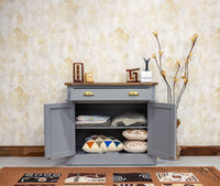 Porto Wooden Two door and One Drawer Sideboard Cabinet - Tv Cabinet - Furniselan Cool-Grey