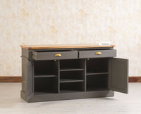 Porto Wooden Two door and Two Drawer Sideboard Cabinet Large - Tv Cabinet - Furniselan Slate-Grey