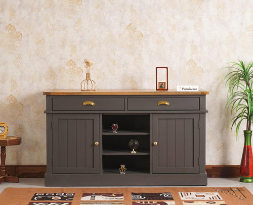 Porto Wooden Two door and Two Drawer Sideboard Cabinet Large - Tv Cabinet - Furniselan Slate-Grey