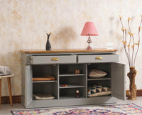Porto Wooden Two door and Two Drawer Sideboard Cabinet Large - Tv Cabinet - Furniselan Cool-Grey