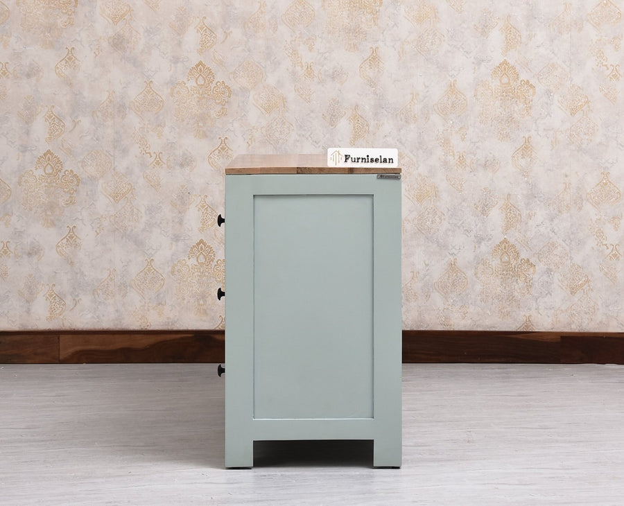 Portugal Solid Wood 6 Drawer Chest of Drawer - Chest of Drawer - Furniselan  Silt-Green