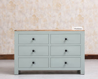 Portugal Solid Wood 6 Drawer Chest of Drawer - Chest of Drawer - Furniselan