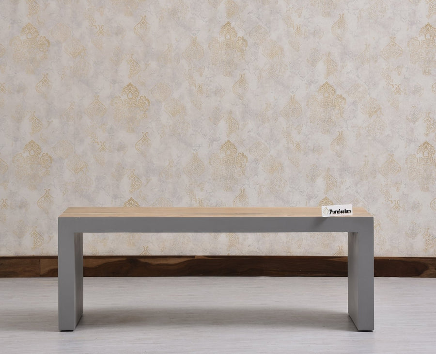 Portugal Solid Wood Coffee Table With Two Stool - Stools - Furniselan - Cool Grey