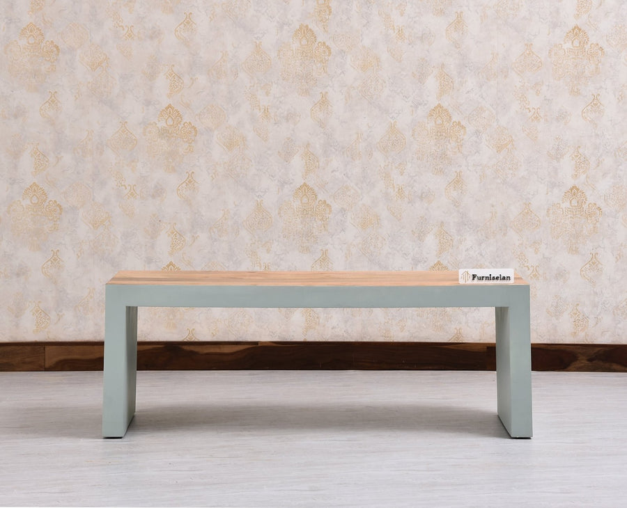 Portugal Solid Wood Coffee Table With Two Stool - Stools - Furniselan - Silt Green