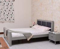Portugal Solid Wood Queen Size Bed Furniselan Cool Grey