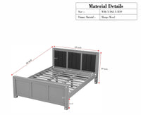 Portugal Solid Wood Queen Size Bed - King Size Bed - Furniselan-Grey-Finish