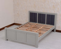 Portugal Solid Wood Queen Size Bed Furniselan Cool Grey