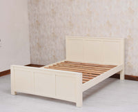 Portugal Solid Wood Queen Size Bed - King Size Bed - Furniselan - Frosty White