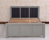 Portugal Solid Wood Queen Size Bed Furniselan Cool Grey