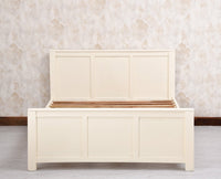 Portugal Solid Wood Queen Size Bed - King Size Bed - Furniselan - Frosty White