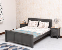 Portugal Solid Wood Queen Size Bed - King Size Bed - Furniselan  Slate Grey