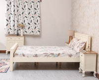 Portugal Solid Wood Queen Size Bed - King Size Bed - Furniselan - Frosty White