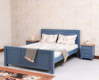 Portugal Solid Wood Queen Size Bed - King Size Bed - Furniselan - China Blue
