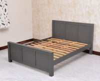 Portugal Solid Wood Queen Size Bed - King Size Bed - Furniselan  Slate Grey