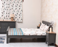 Portugal Solid Wood Queen Size Bed - King Size Bed - Furniselan  Slate Grey