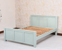 Portugal Solid Wood Queen Size Bed - King Size Bed - Furniselan - Silt Green