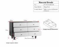 Puebla Solid Wood Six Drawer Chest of Drawer Furniselan