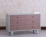 Puebla Solid Wood Six Drawer Chest of Drawer - Sideboard - Furniselan Silt Green 