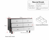 Puebla Solid Wood Six Drawer Chest of Drawer Furniselan