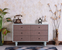 Puebla Solid Wood Six Drawer Chest of Drawer - Sideboard - Furniselan Silt Green 