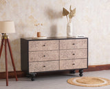 Puebla Solid Wood Six Drawer Chest of Drawer - Sideboard - Furniselan - Black-Finish