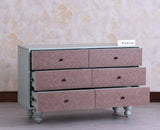 Puebla Solid Wood Six Drawer Chest of Drawer - Sideboard - Furniselan Silt Green 