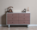 Puebla Solid Wood Six Drawer Chest of Drawer - Sideboard - Furniselan Silt Green 