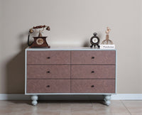 Puebla Solid Wood Six Drawer Chest of Drawer - Sideboard - Furniselan Silt Green 