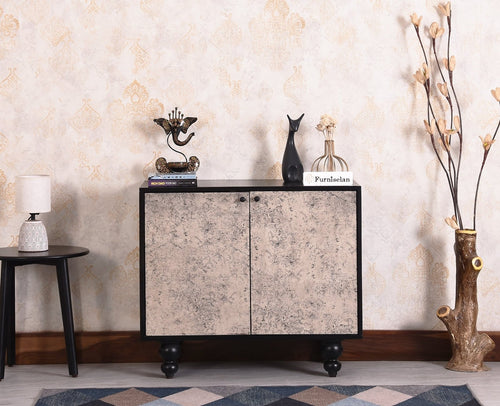 Puebla Solid Wood Two Door Cabinet - Sideboard - Furniselan - Black-Finish