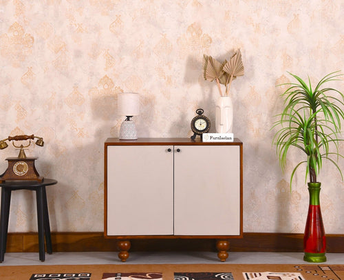 Puebla Solid Wood Two Door Cabinet - Sideboard - Furniselan - Brown-Finish