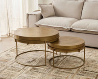 Nico Aluminum Coffee Table Set of 2 - Antique Brass