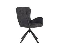 Marlow Swivel Fabric Dining Chair with Metal Legs - Charcoal Grey 
