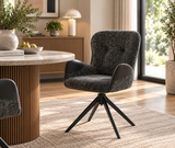 Marlow Swivel Fabric Dining Chair with Metal Legs