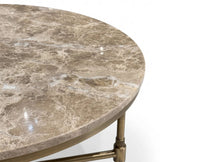 Adrian Marble Side Table with Metal - Beige Marble