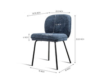 Quantuva Flow Dining Chair – Modern Upholstered Dining Chair for Home & Café Blue