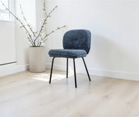 Quantuva Flow Dining Chair – Modern Upholstered Dining Chair for Home & Café Blue