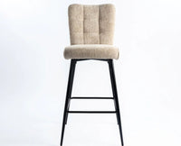 Quintra Nova Bar Chair – Modern Upholstered Bar Chair for Home & Café Textured Beige