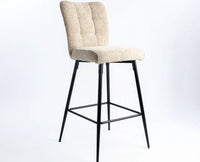 Quintra Nova Bar Chair – Modern Upholstered Bar Chair for Home & Café Textured Beige