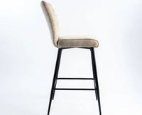 Quintra Nova Bar Chair – Modern Upholstered Bar Chair for Home & Café Textured Beige