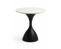 Ivy Aluminum Side Table with Marble - Ivory Marble