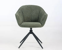 Alden Swivel Fabric Dining Chair - Olive Green